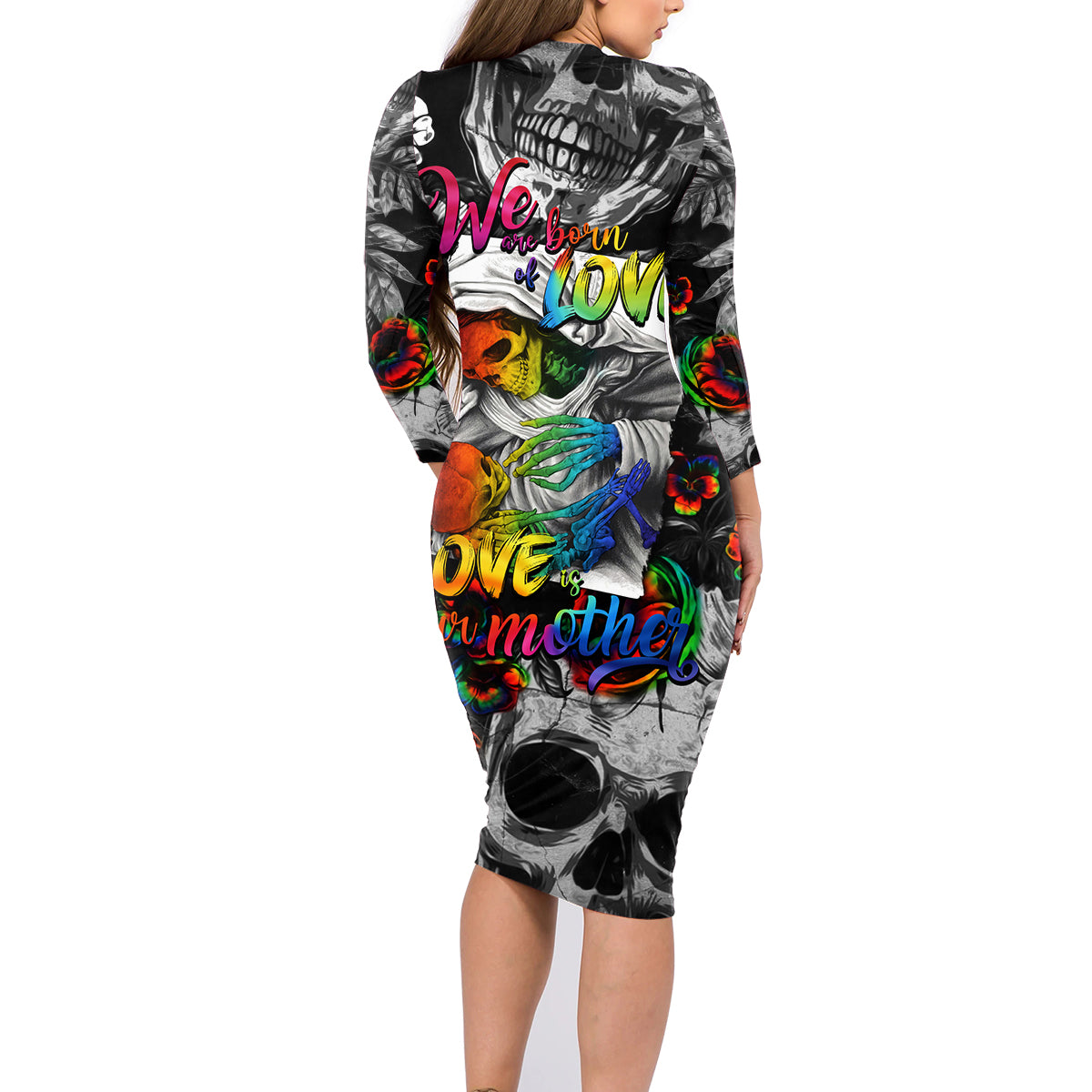 LGBT Family Matching Long Sleeve Bodycon Dress and Hawaiian Shirt Lgbt We Are Born Of Love Love Is Our Mother - Wonder Print Shop
