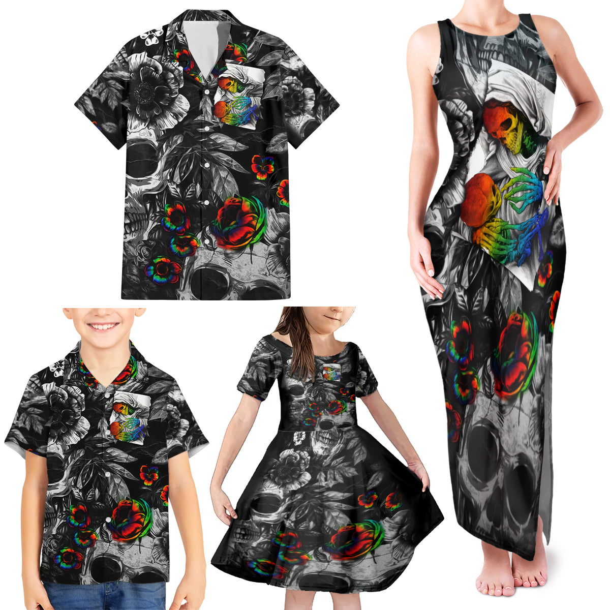 LGBT Family Matching Tank Maxi Dress and Hawaiian Shirt Lgbt We Are Born Of Love Love Is Our Mother - Wonder Print Shop