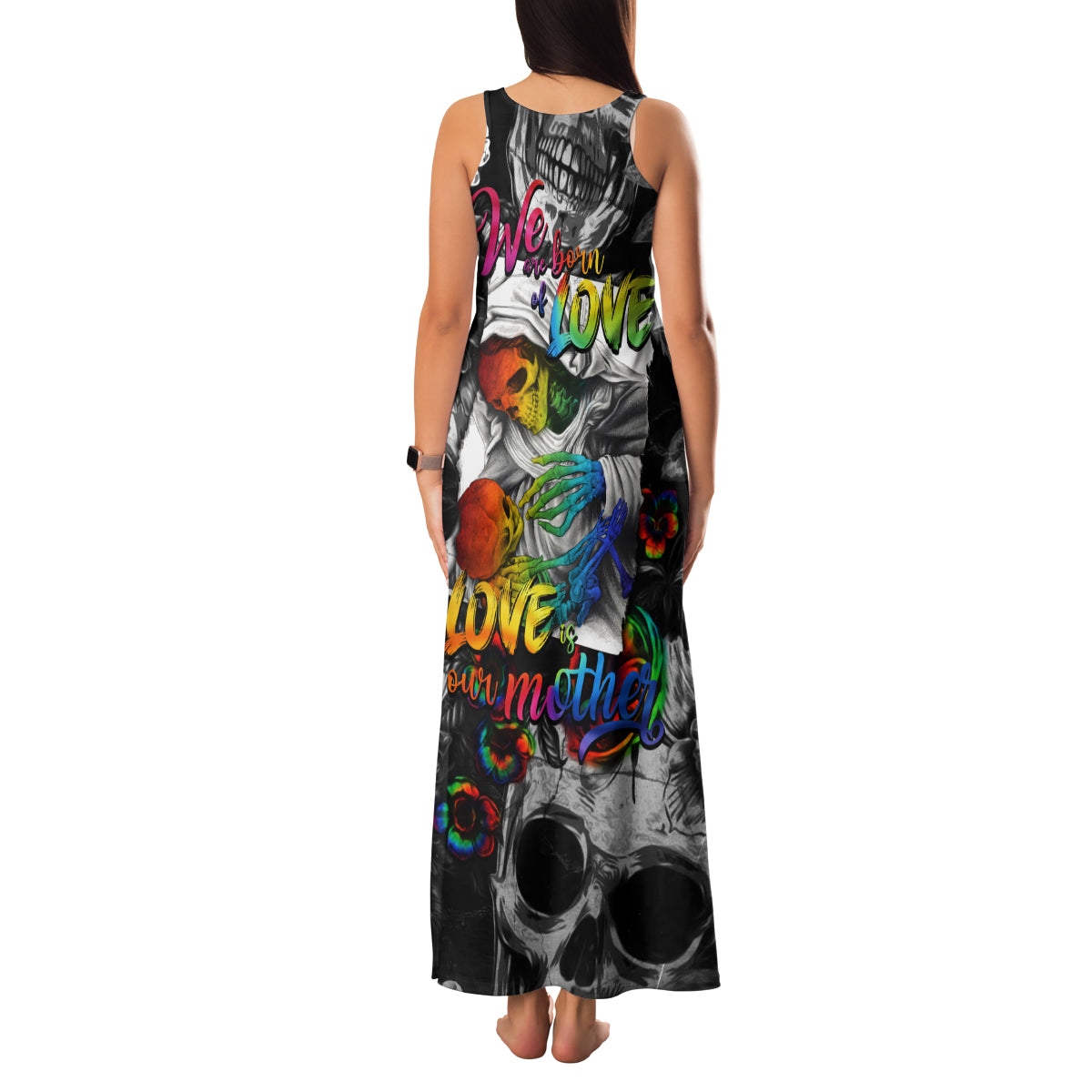 LGBT Family Matching Tank Maxi Dress and Hawaiian Shirt Lgbt We Are Born Of Love Love Is Our Mother - Wonder Print Shop