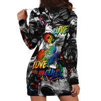 LGBT Hoodie Dress Lgbt We Are Born Of Love Love Is Our Mother - Wonder Print Shop
