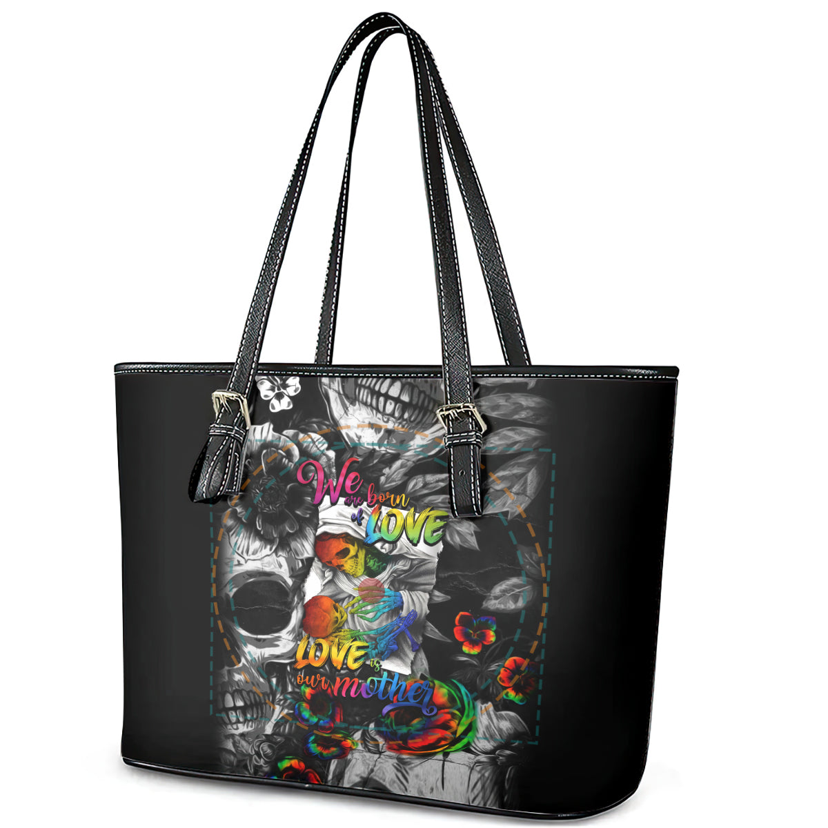 LGBT Leather Tote Bag Lgbt We Are Born Of Love Love Is Our Mother - Wonder Print Shop