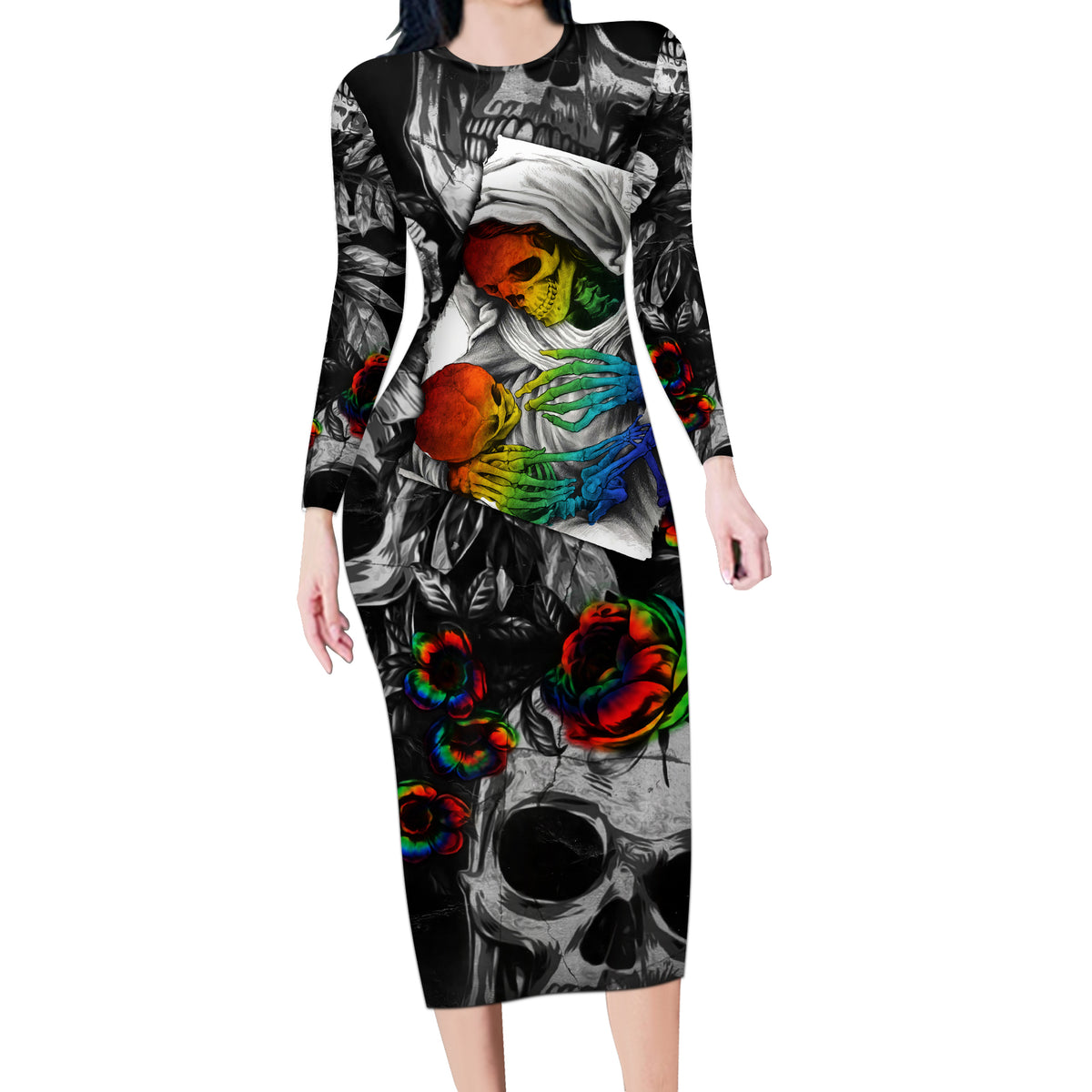 LGBT Long Sleeve Bodycon Dress Lgbt We Are Born Of Love Love Is Our Mother - Wonder Print Shop