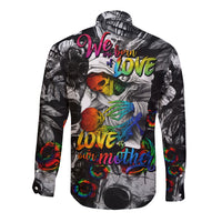 LGBT Long Sleeve Button Shirt Lgbt We Are Born Of Love Love Is Our Mother - Wonder Print Shop