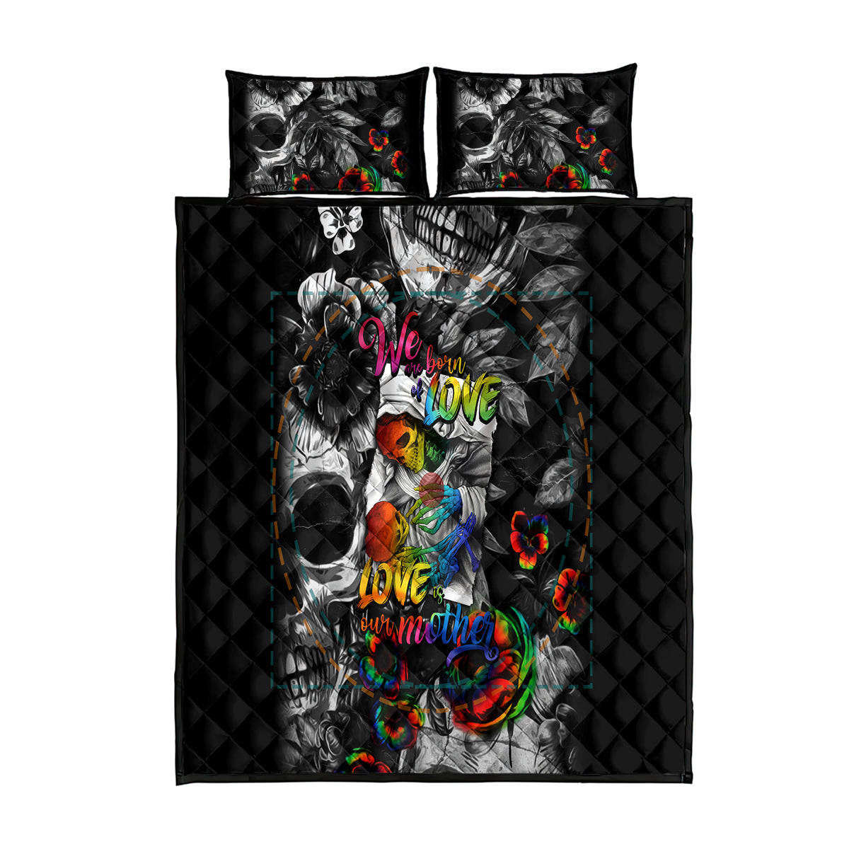 LGBT Quilt Bed Set Lgbt We Are Born Of Love Love Is Our Mother - Wonder Print Shop