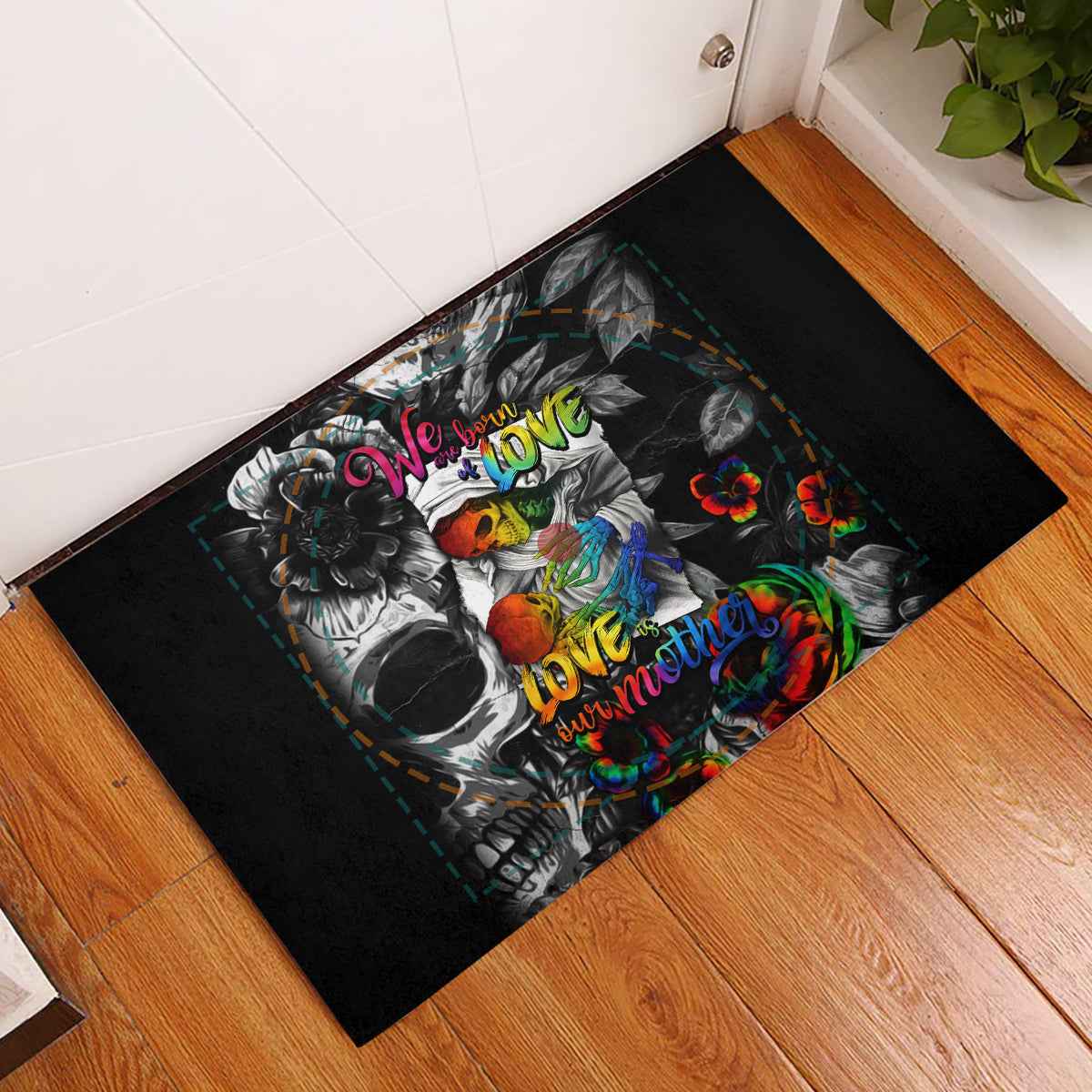 LGBT Rubber Doormat Lgbt We Are Born Of Love Love Is Our Mother - Wonder Print Shop