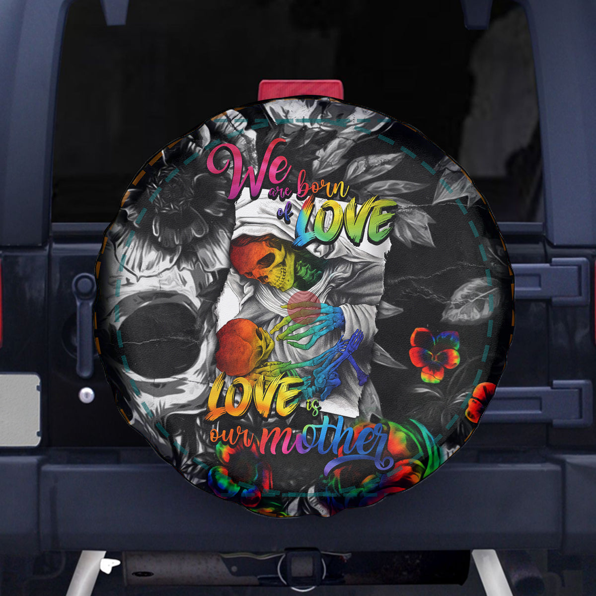 LGBT Spare Tire Cover Lgbt We Are Born Of Love Love Is Our Mother - Wonder Print Shop