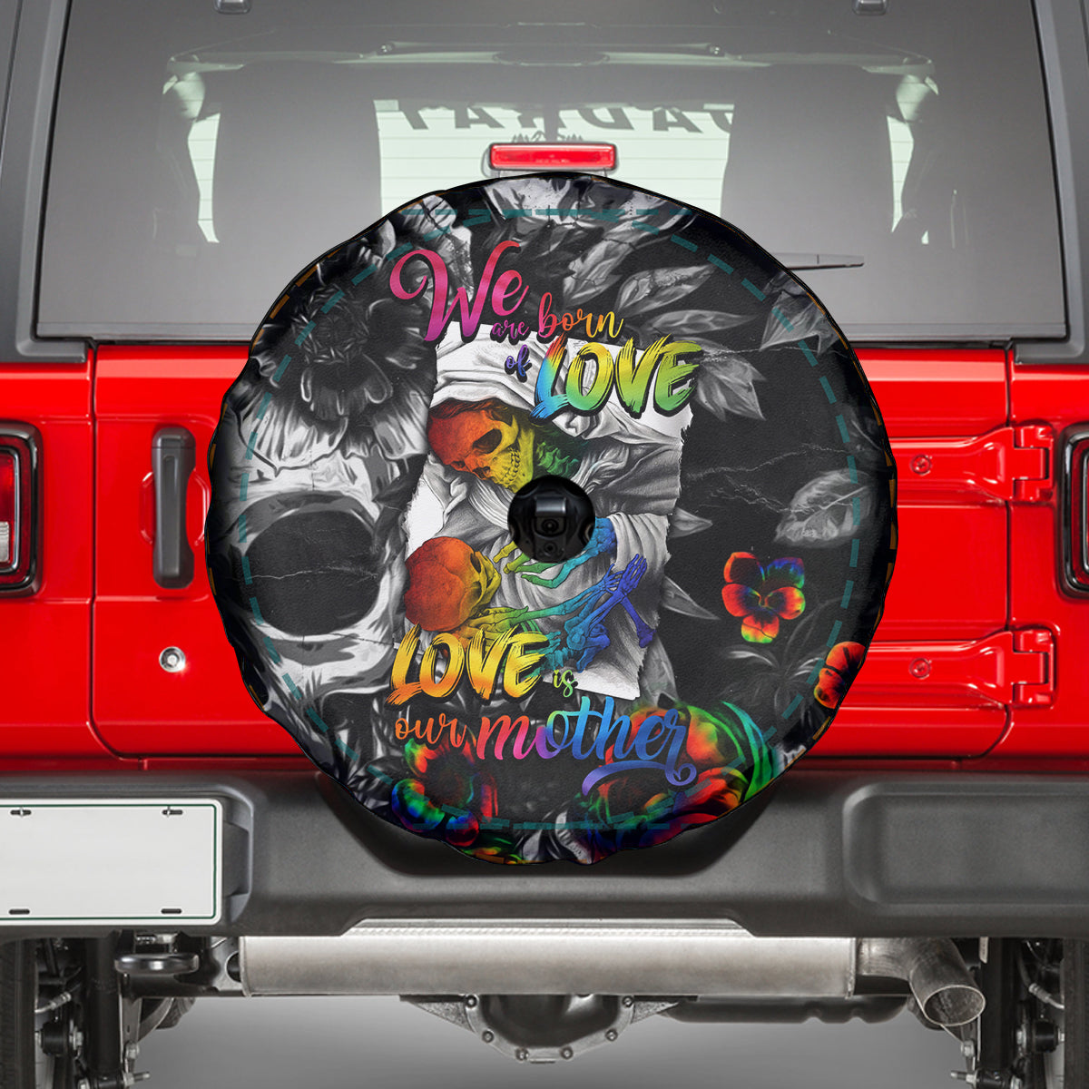 LGBT Spare Tire Cover Lgbt We Are Born Of Love Love Is Our Mother - Wonder Print Shop