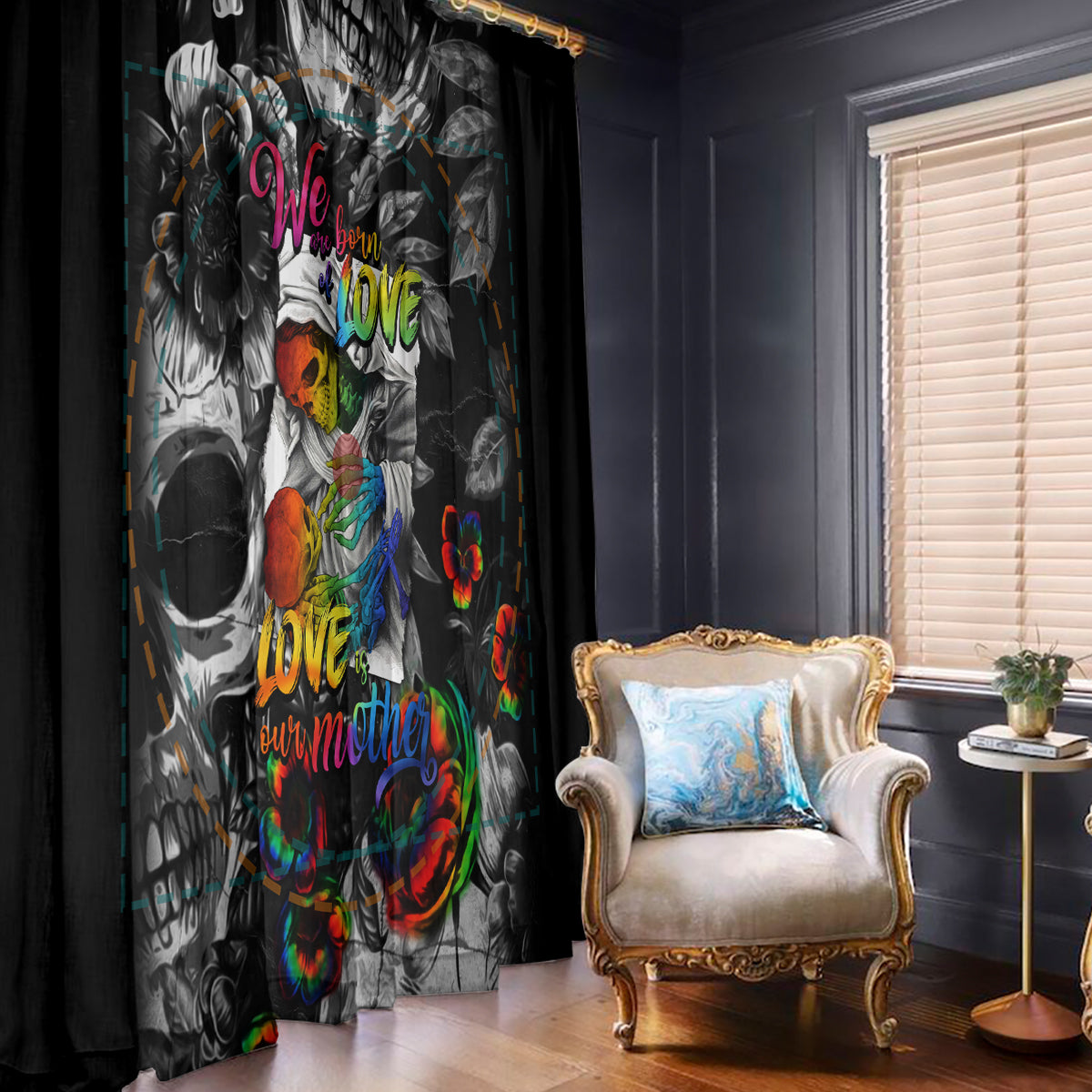 LGBT Window Curtain Lgbt We Are Born Of Love Love Is Our Mother - Wonder Print Shop