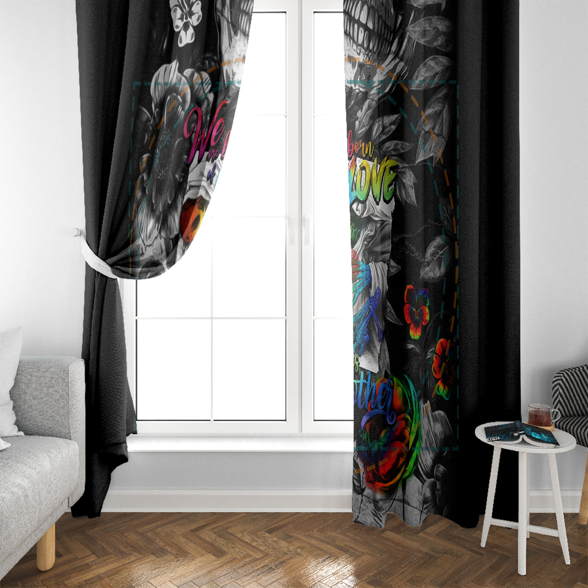 LGBT Window Curtain Lgbt We Are Born Of Love Love Is Our Mother - Wonder Print Shop