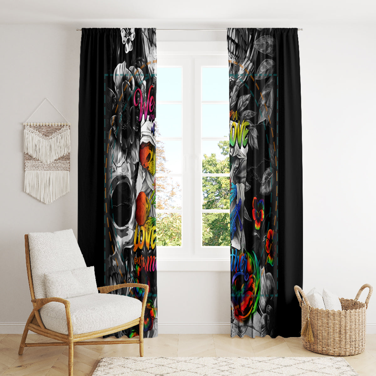 LGBT Window Curtain Lgbt We Are Born Of Love Love Is Our Mother - Wonder Print Shop