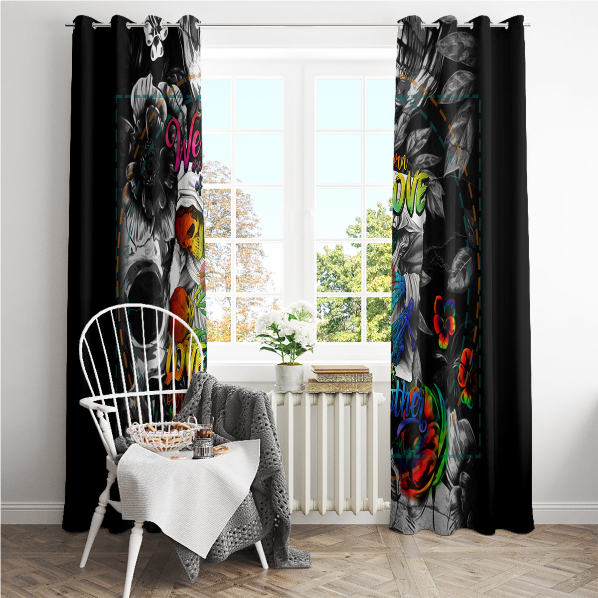 LGBT Window Curtain Lgbt We Are Born Of Love Love Is Our Mother - Wonder Print Shop