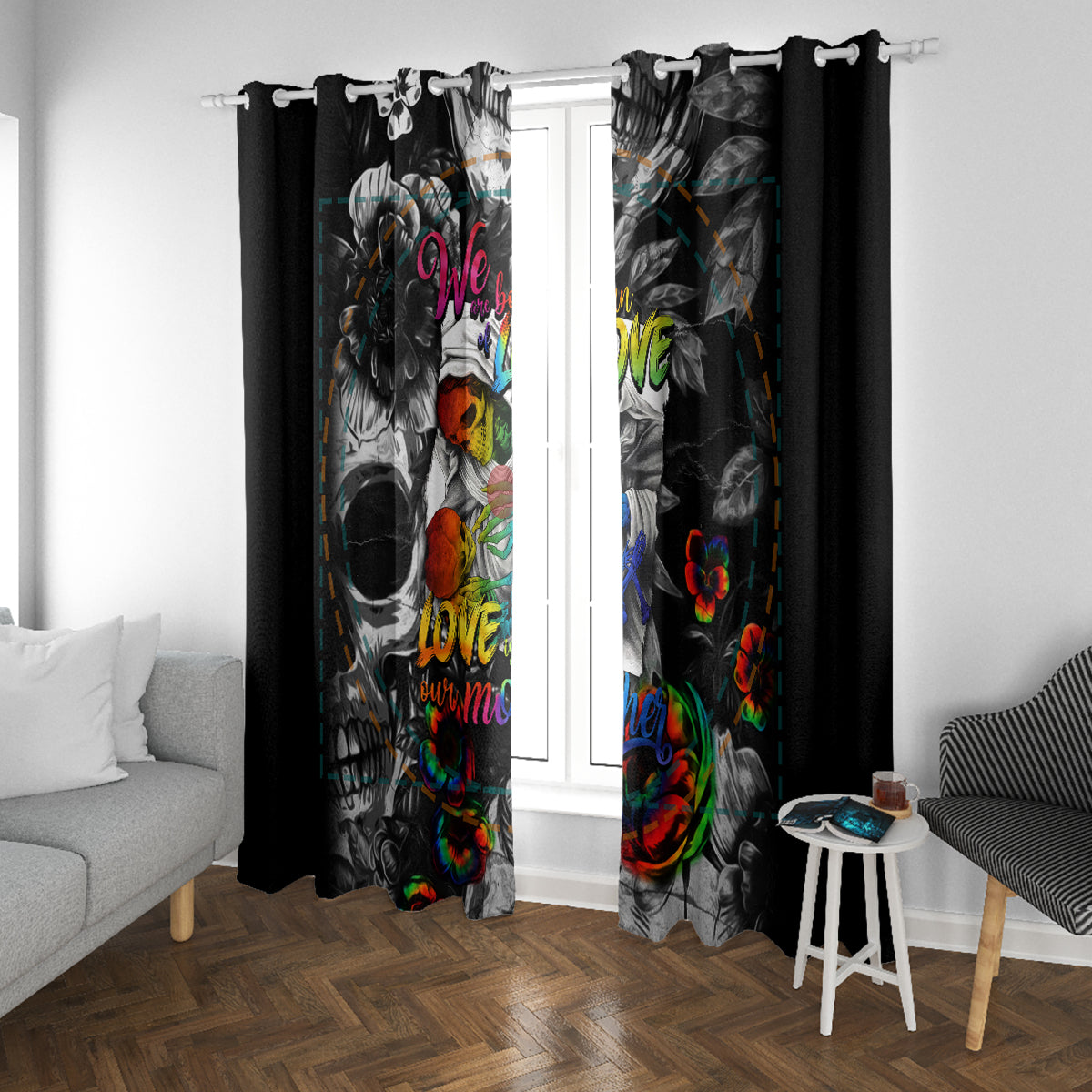 LGBT Window Curtain Lgbt We Are Born Of Love Love Is Our Mother - Wonder Print Shop