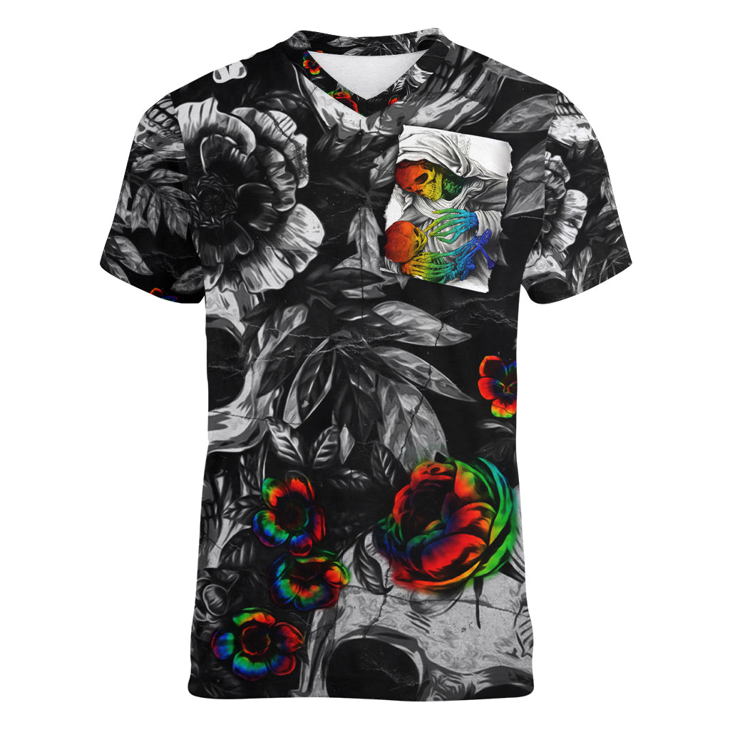 LGBT Women V Neck T Shirt Lgbt We Are Born Of Love Love Is Our Mother - Wonder Print Shop