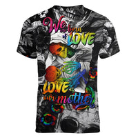 LGBT Women V Neck T Shirt Lgbt We Are Born Of Love Love Is Our Mother - Wonder Print Shop