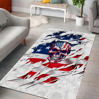 American Flag Skull Area Rug - Wonder Print Shop