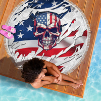 American Flag Skull Beach Blanket - Wonder Print Shop
