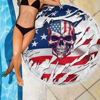 American Flag Skull Beach Blanket - Wonder Print Shop