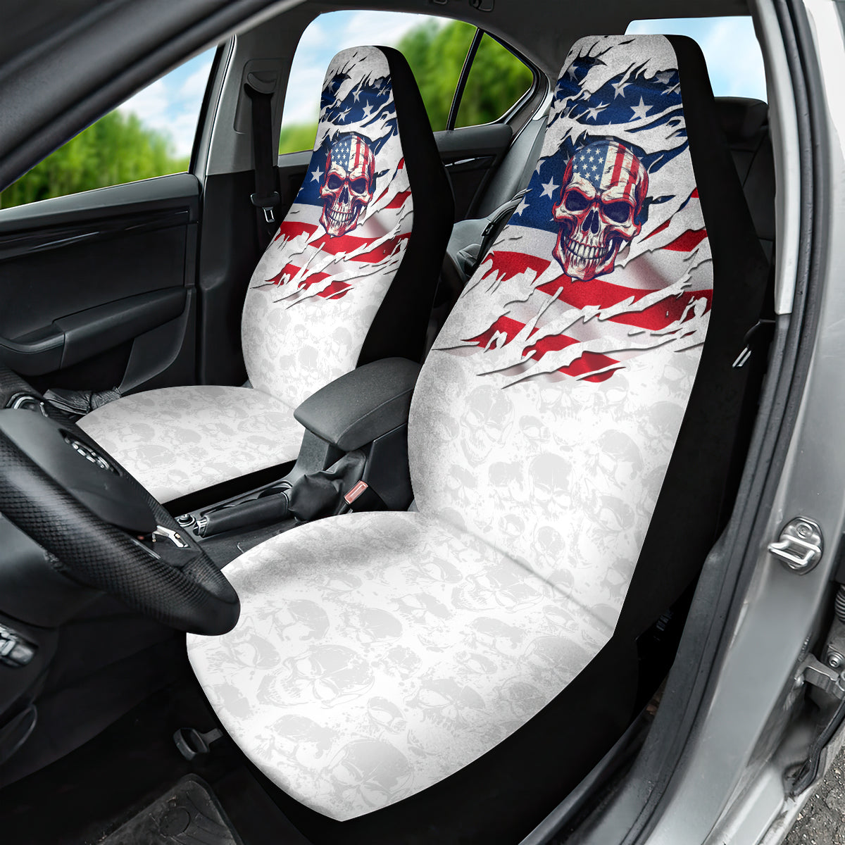 American Flag Skull Car Seat Cover - Wonder Print Shop