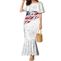 American Flag Skull Family Matching Mermaid Dress and Hawaiian Shirt - Wonder Print Shop