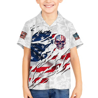 American Flag Skull Family Matching Off Shoulder Maxi Dress and Hawaiian Shirt - Wonder Print Shop