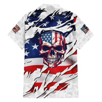 American Flag Skull Family Matching Off Shoulder Short Dress and Hawaiian Shirt - Wonder Print Shop