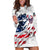 American Flag Skull Hoodie Dress - Wonder Print Shop