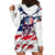 American Flag Skull Hoodie Dress - Wonder Print Shop
