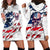 American Flag Skull Hoodie Dress - Wonder Print Shop