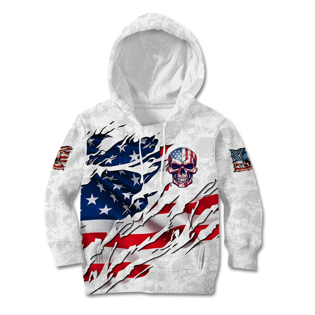 American Flag Skull Kid Hoodie - Wonder Print Shop