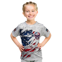 American Flag Skull Kid T Shirt - Wonder Print Shop