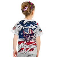 American Flag Skull Kid T Shirt - Wonder Print Shop