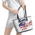 American Flag Skull Leather Tote Bag - Wonder Print Shop