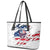 American Flag Skull Leather Tote Bag - Wonder Print Shop