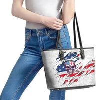 American Flag Skull Leather Tote Bag - Wonder Print Shop