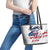 American Flag Skull Leather Tote Bag - Wonder Print Shop