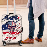 American Flag Skull Luggage Cover - Wonder Print Shop