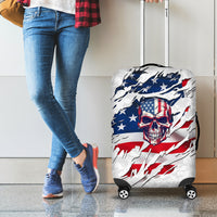 American Flag Skull Luggage Cover - Wonder Print Shop