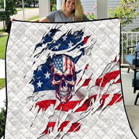American Flag Skull Quilt - Wonder Print Shop