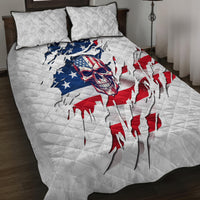 American Flag Skull Quilt Bed Set - Wonder Print Shop