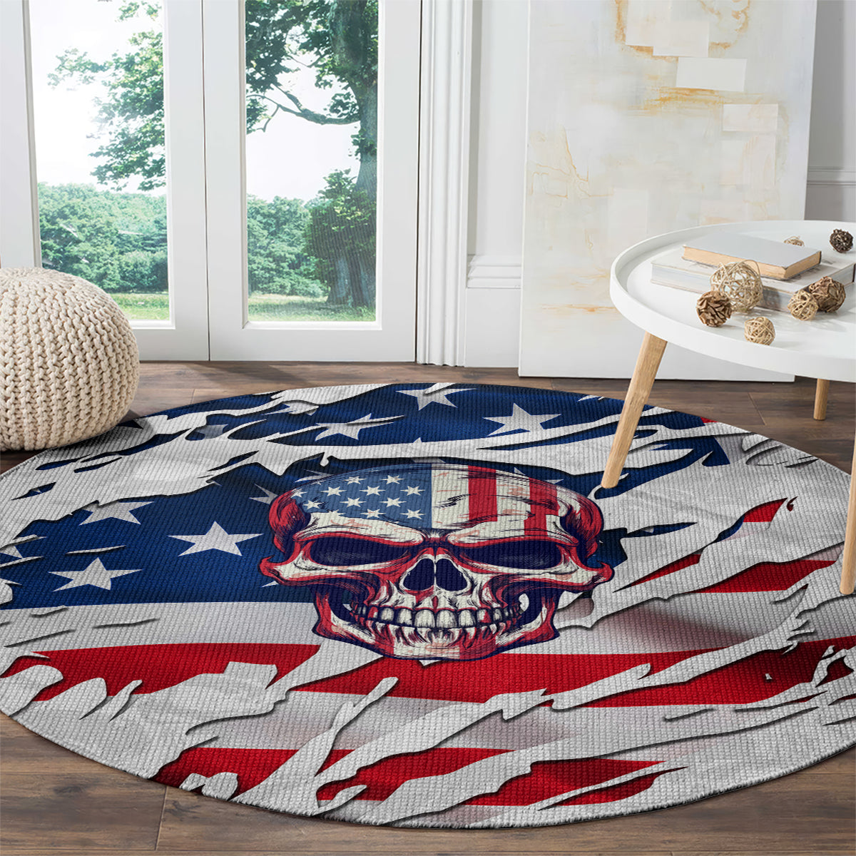 american-flag-skull-round-carpet