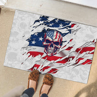 American Flag Skull Rubber Doormat - Wonder Print Shop