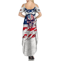 American Flag Skull Summer Maxi Dress - Wonder Print Shop