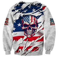 American Flag Skull Sweatshirt - Wonder Print Shop