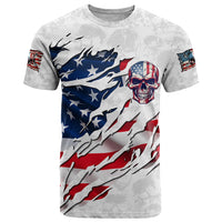 American Flag Skull T Shirt - Wonder Print Shop