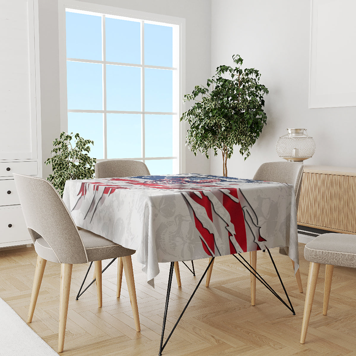 American Flag Skull Tablecloth - Wonder Print Shop