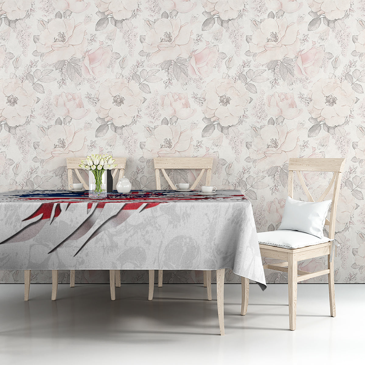 American Flag Skull Tablecloth - Wonder Print Shop