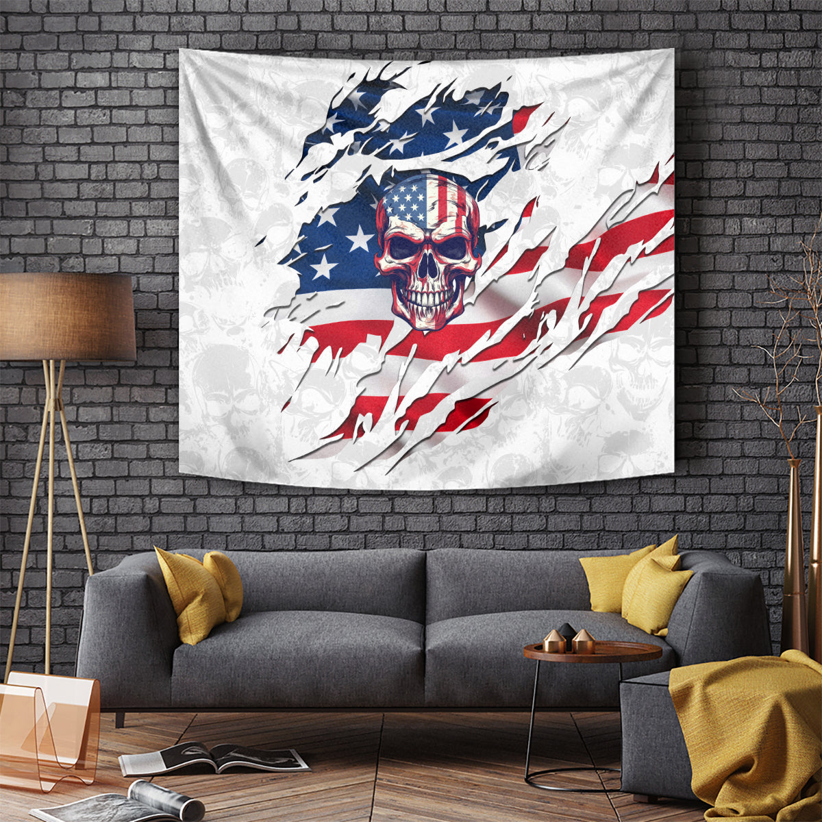American Flag Skull Tapestry - Wonder Print Shop