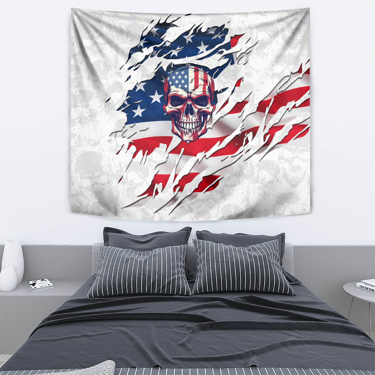 American Flag Skull Tapestry - Wonder Print Shop