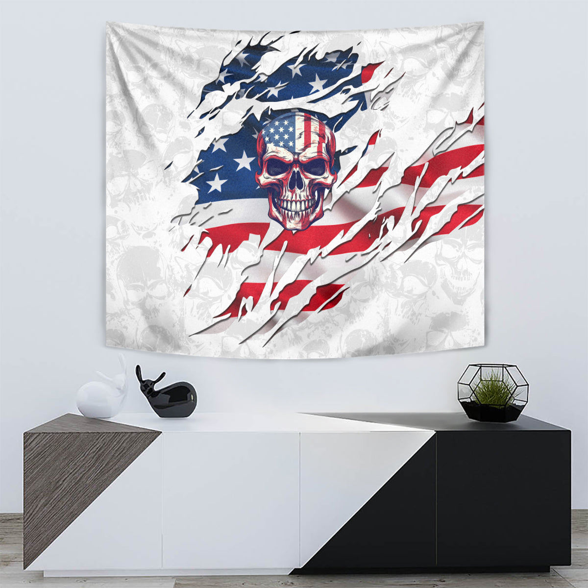 American Flag Skull Tapestry - Wonder Print Shop