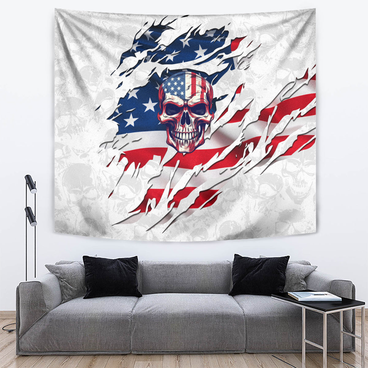 American Flag Skull Tapestry - Wonder Print Shop